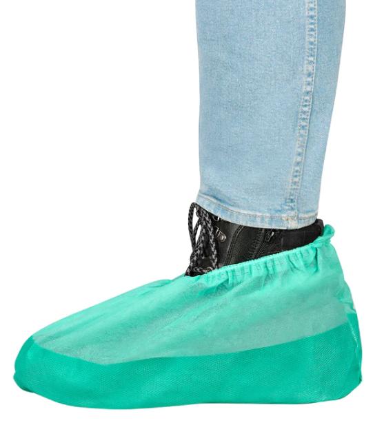 Einmal-Schuhe, grün, extra groß & hoch