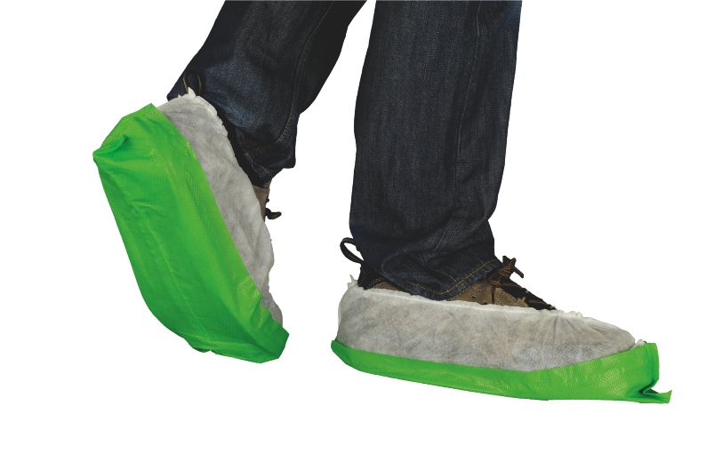 Einmal-Schuhe, weiß/grün