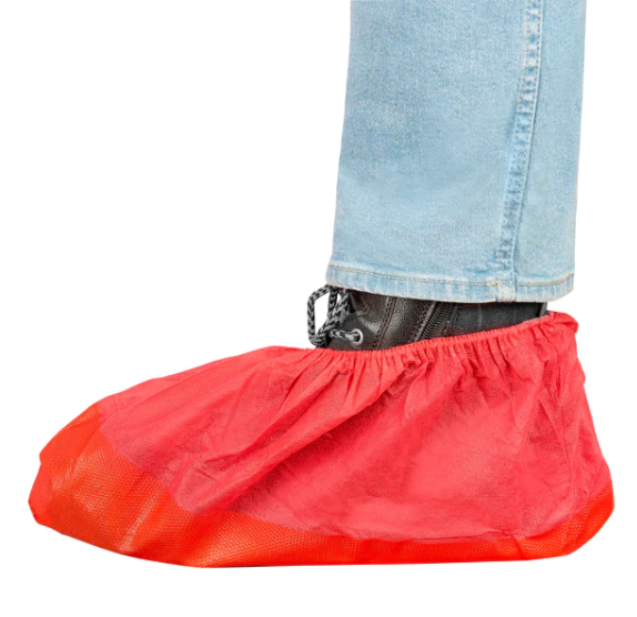 Einmal-Schuhe, rot, extra groß & hoch